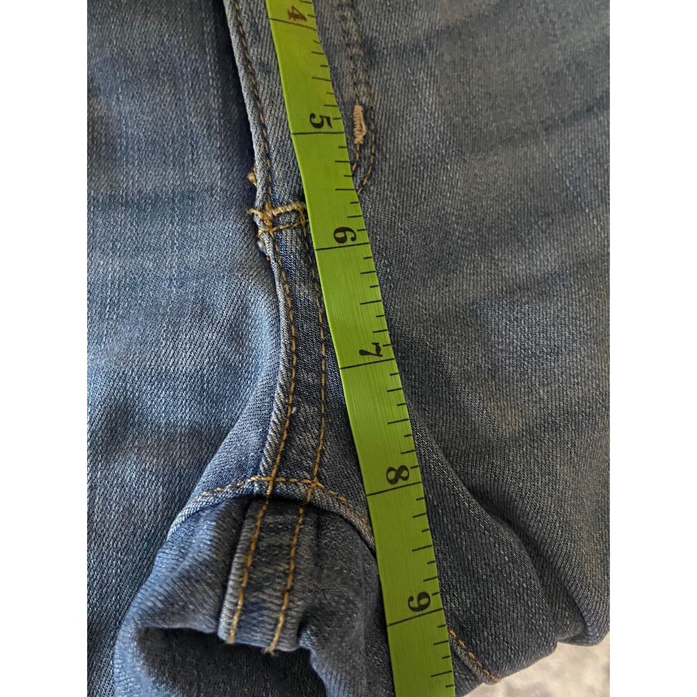 Womens Mid Rise Skinny Jeans Size 00 Blue‎ Distressed Raw Hem Sculpting Stretch - Picture 13 of 15